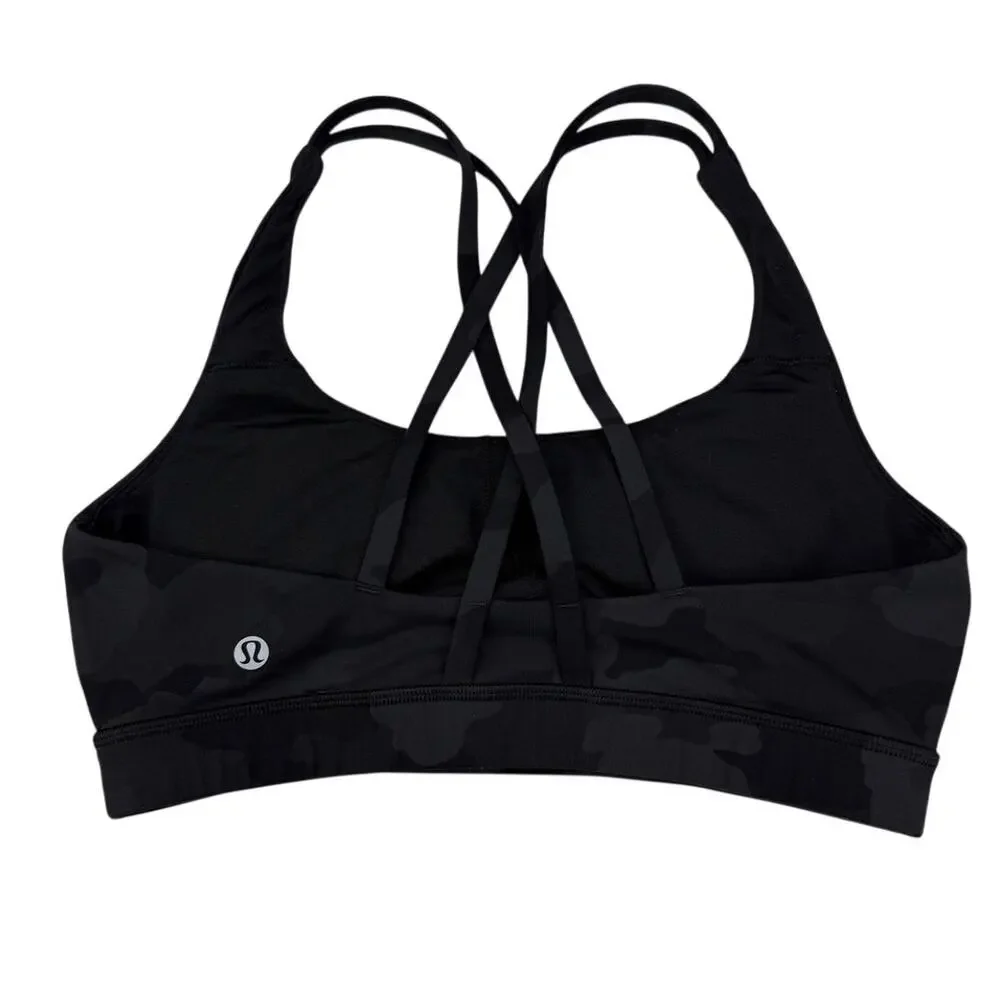 LULULEMON Energy Bra B–D Cup Size 8 Heritage 365 Camo Deep Coal Multi - Picture 3 of 5